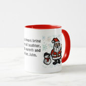 Minimalistischer Weihnachtsmann und Pinguine im Sc Tasse (VorderseiteRechts)