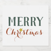 Minimalistischer Weihnachtsstar Schaumweinetikett (Einzelnes Label)