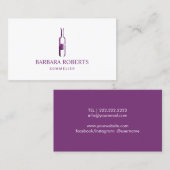Minimalistischer Wein-Flaschen-LogoSommelier Visitenkarte (Vorne/Hinten)