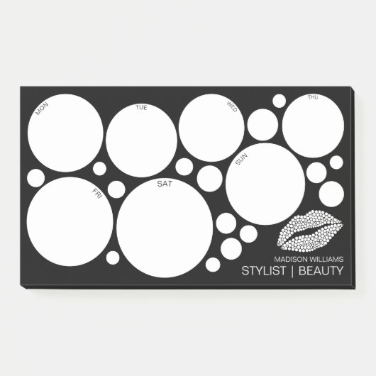 Minimalistischer | Weiß-LippenStylist-moderner Post-it Klebezettel (Vorderseite)