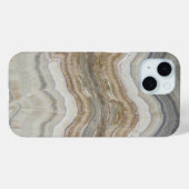 Minimalistischer weißbrauner Marmor Case-Mate iPhone Hülle (Rückseite (Horizontal))