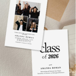 Minimalistischer weißer Abschluss mit Foto Einladung