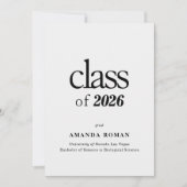 Minimalistischer weißer Abschluss mit Foto Einladung (Vorderseite)