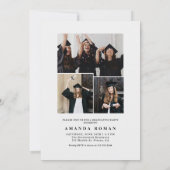 Minimalistischer weißer Abschluss mit Foto Einladung (Rückseite)