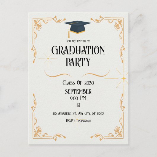 Minimalistischer weißer Abschluss Postkarte (Vorderseite)