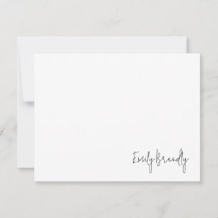 Minimalistischer weißer Flachbildschirm mit Handbu Mitteilungskarte