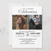 Minimalistischer Weißer Geburtstag Einladung (Vorderseite)