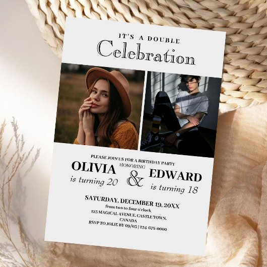 Minimalistischer Weißer Geburtstag Einladung