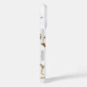 Minimalistischer weißer Glitzer-Marmor Case-Mate iPhone Hülle (Rückseite / Rechts)