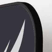 Minimalistischer weißer Hawk auf Schwarz-Modern-Mo Pickleball Schläger (Linke Seite)