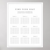 Minimalistischer weißer Hochzeitsplan Poster (Vorne)
