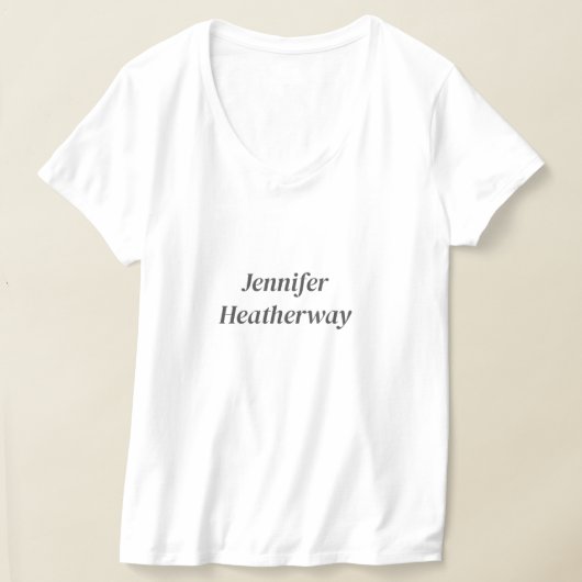 Minimalistischer weißer individuelle Name T-Shirt (Ablage )