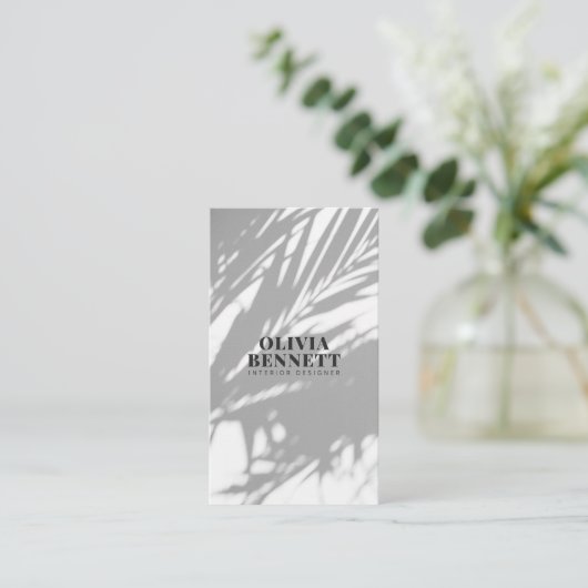 Minimalistischer, weißer Innenarchitekt Visitenkarte (Stehend Vorderseite)