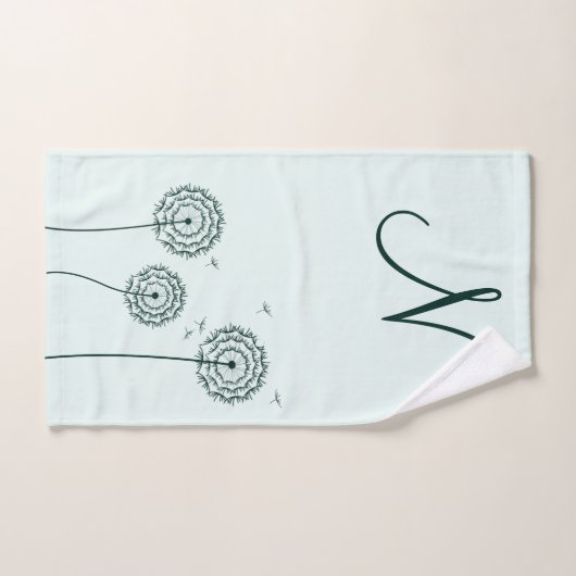 Minimalistischer, weißer Kronleuchter, Monogramm, Badhandtuch Set (Handtuch)