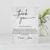 Minimalistischer weißer Marmor Danke Karte (Stehend Vorderseite)