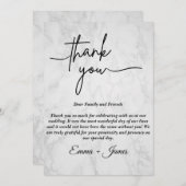 Minimalistischer weißer Marmor Danke Karte (Vorne/Hinten)