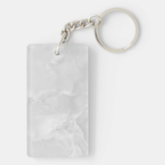 Minimalistischer weißer Marmor mit individuelle Na Schlüsselanhänger (Rückseite)