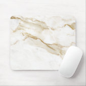 Minimalistischer weißer Marmor Mousepad (Mit Mouse)