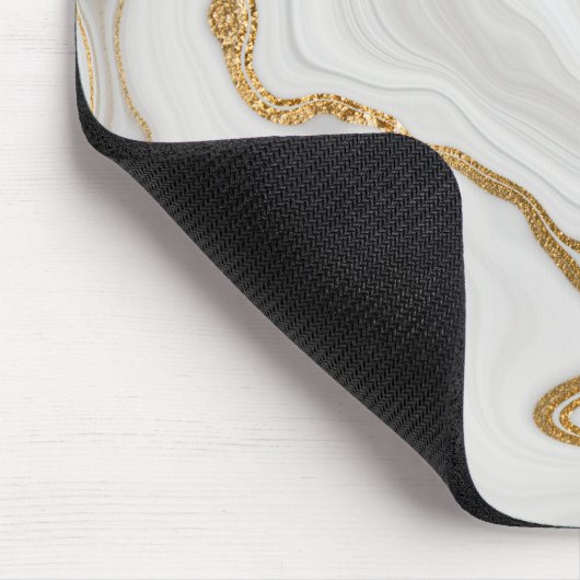 Minimalistischer weißer Marmor Mousepad (Ecke)