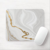 Minimalistischer weißer Marmor Mousepad (Mit Mouse)