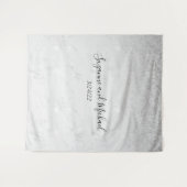 Minimalistischer weißer Marmor Ombre Glitzer Hochz Wandteppich (Vorderseite (Horizontal))