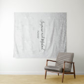 Minimalistischer weißer Marmor Ombre Glitzer Hochz Wandteppich (Beispiel (Horizontal))