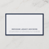 Minimalistischer weißer Navy-Blue-Frame Visitenkarte (Vorderseite)