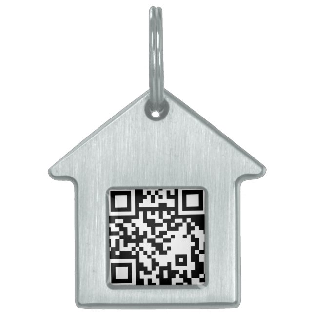 Minimalistischer weißer QR-Code, einfache scannbar Tiermarke (Vorderseite)
