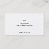 Minimalistischer weißer Schriftsteller (Zollberuf) Visitenkarte (Rückseite)