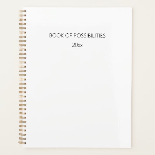 Minimalistischer weißer Schwarz individuell anpass Planer (Vorderseite)