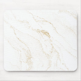 Minimalistischer weißer und goldener Marmor Mousepad