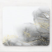 Minimalistischer weißer und goldener Marmor Mousepad (Vorne)