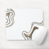 Minimalistischer weißer und goldener Marmor Mousepad (Mit Mouse)