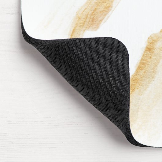 Minimalistischer weißer und goldener Marmor Mousepad (Ecke)