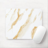 Minimalistischer weißer und goldener Marmor Mousepad (Mit Mouse)