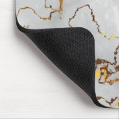 Minimalistischer weißer und goldener Marmor Mousepad (Ecke)