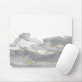 Minimalistischer weißer und goldener Marmor Mousepad (Mit Mouse)
