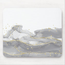 Minimalistischer weißer und goldener Marmor Mousepad