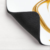 Minimalistischer weißer und goldener Marmor Mousepad (Ecke)