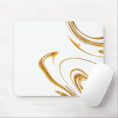 Minimalistischer weißer und goldener Marmor Mousepad (Mit Mouse)