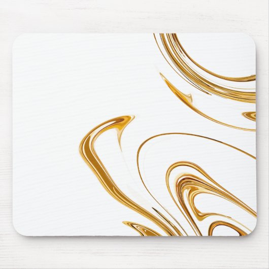 Minimalistischer weißer und goldener Marmor Mousepad (Vorne)