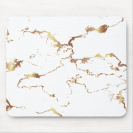Minimalistischer weißer und goldener Marmor Mousepad