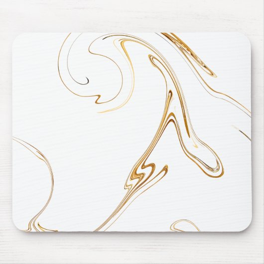 Minimalistischer weißer und goldener Marmor Mousepad (Vorne)