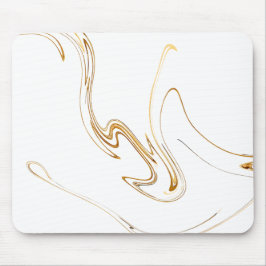 Minimalistischer weißer und goldener Marmor Mousepad