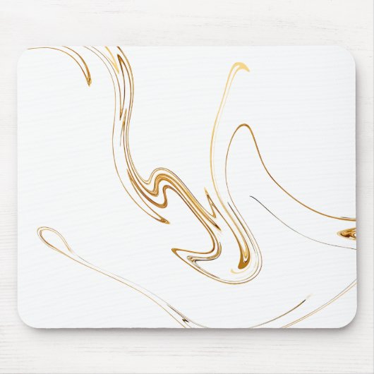 Minimalistischer weißer und goldener Marmor Mousepad (Vorne)
