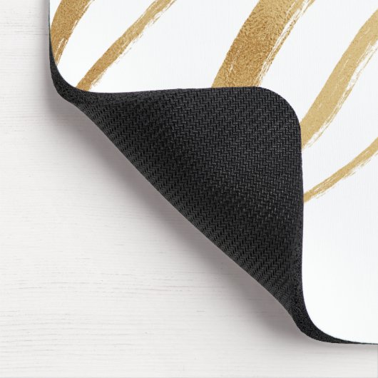 Minimalistischer weißer und goldener Marmor Mousepad (Ecke)