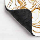 Minimalistischer weißer und goldener Marmor Mousepad (Ecke)