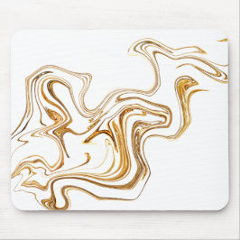 Minimalistischer weißer und goldener Marmor Mousepad