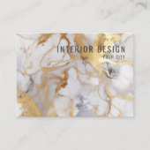 Minimalistischer weißer und goldener Marmor Visitenkarte (Vorderseite)
