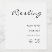 Minimalistischer weißer und schwarzer Schriftart H Weinetikett (Einzelnes Label)